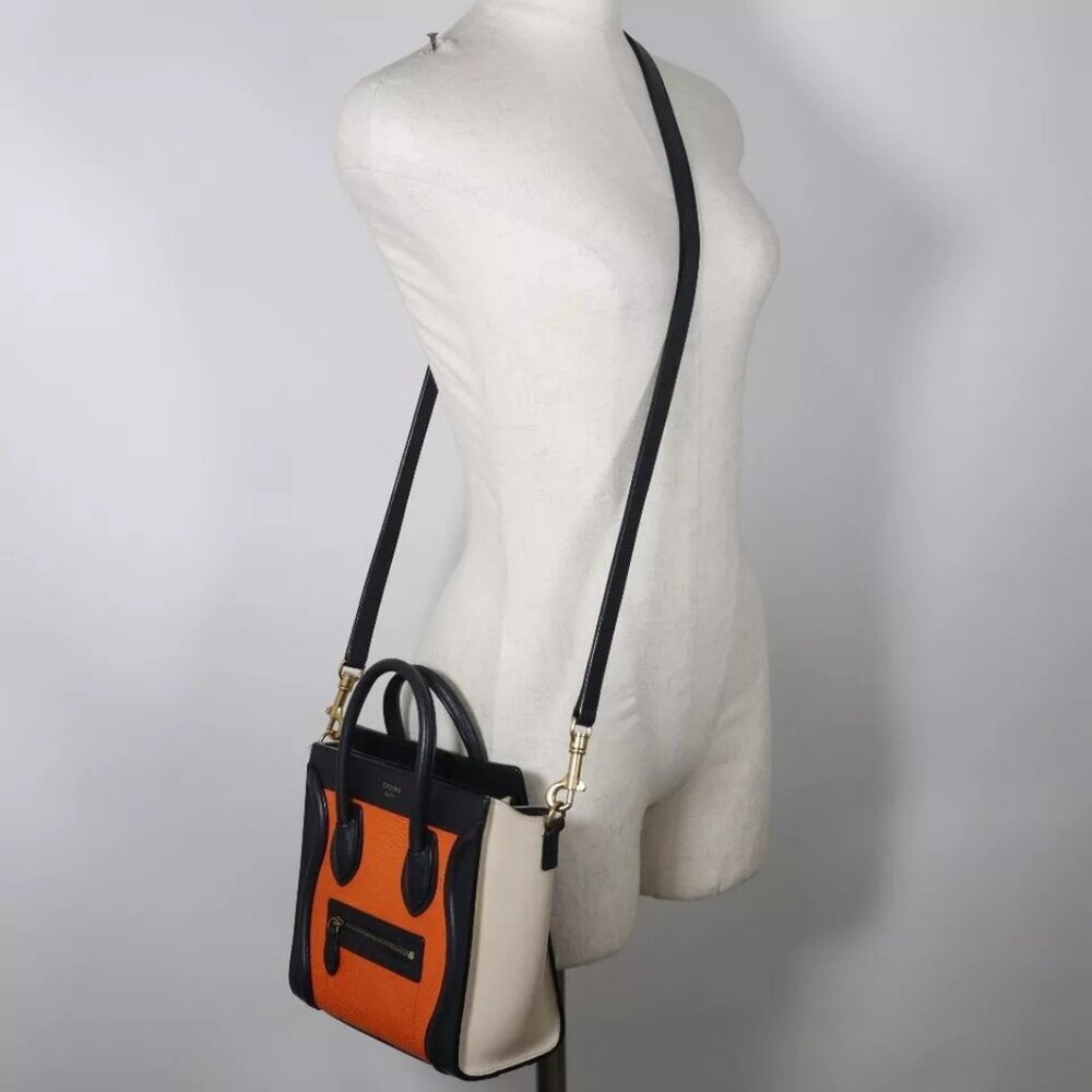 CELINE Luggage nano shopper Shoulder Bag Calfskin Women